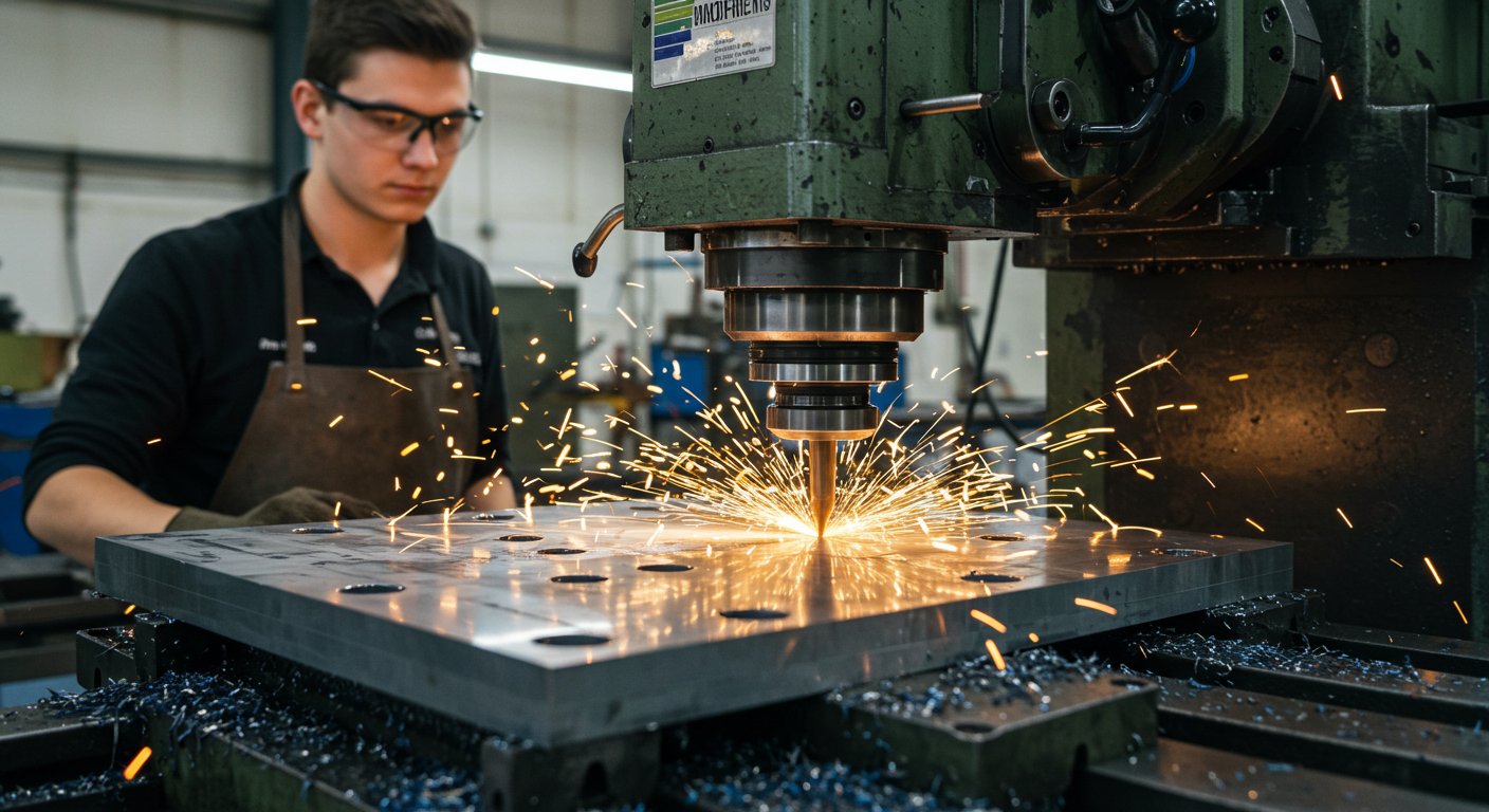 Фрезеровка металлической пластины на ЧПУ