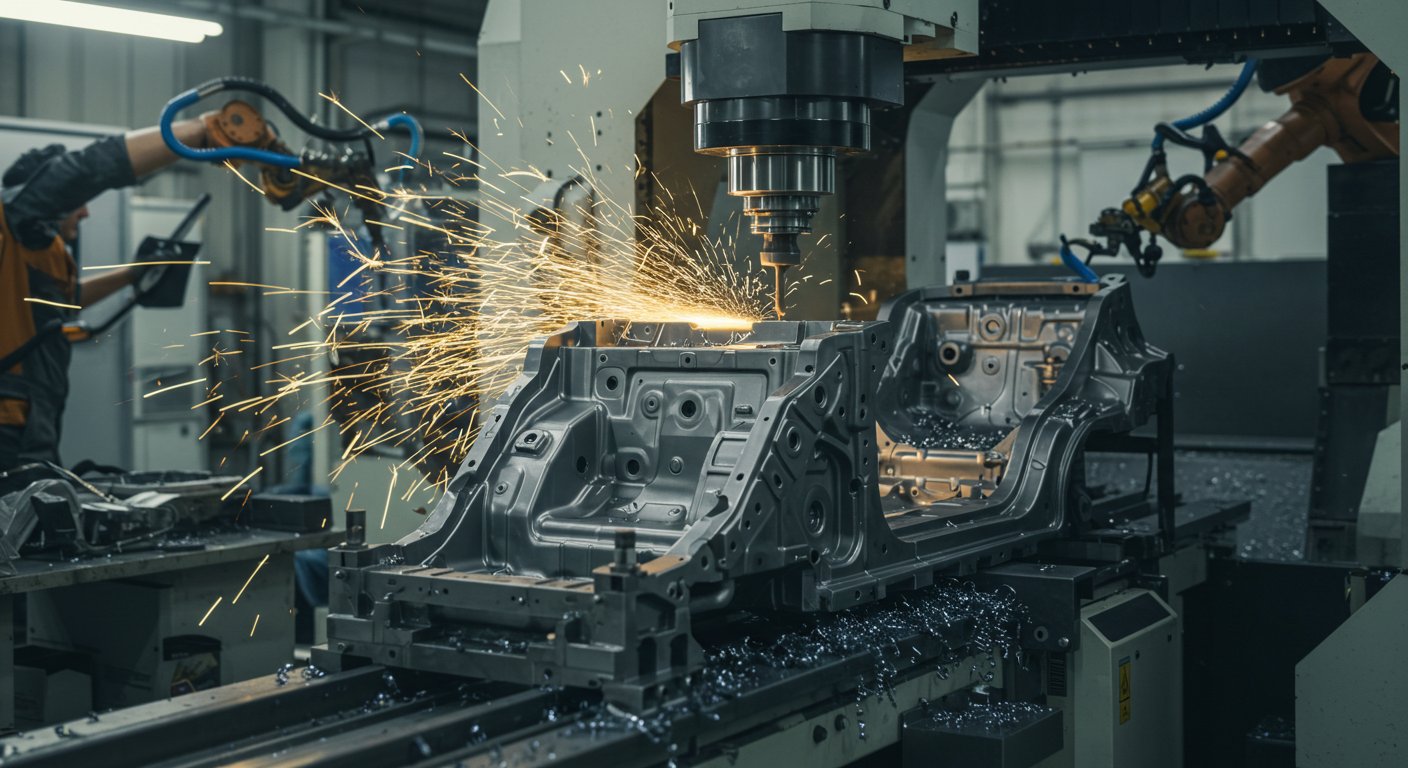 Многошпиндельная фрезеровка элементов шасси