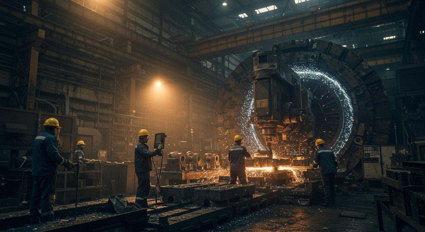 Портальная фрезеровка металлической заготовки